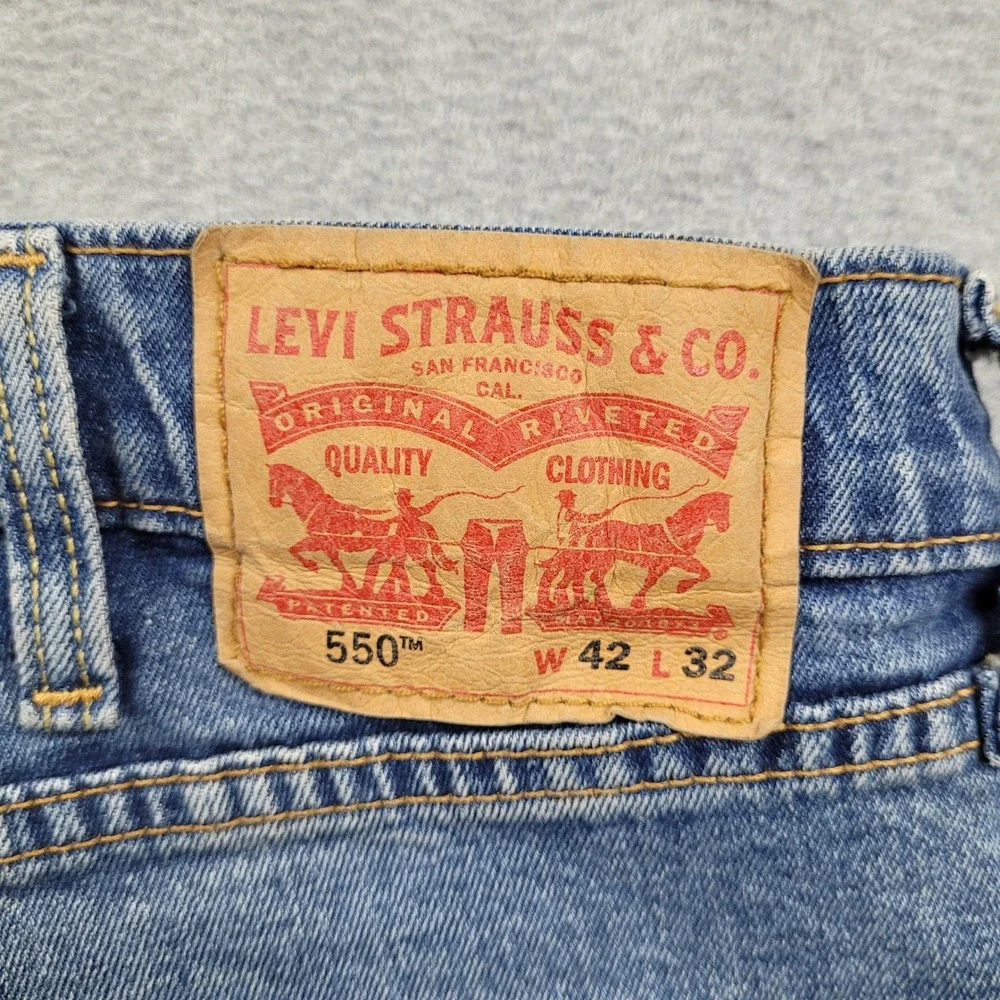 Levi's‎ 550 Relaxed Fit Jeans Mens 42x32 Blue Denim Classic Five Pocket Cotton